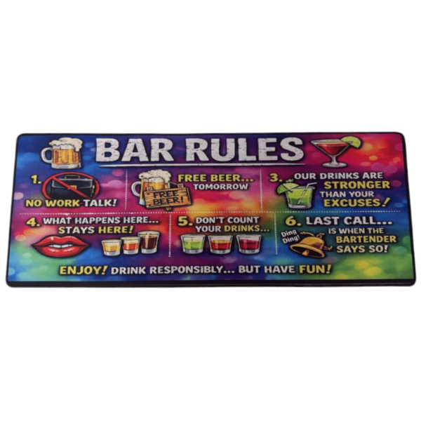 Bar Rules Bar Mat – 80cm x 30cm - Steglio