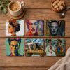 Fridah Kahlo Coasters - Set of 6 - 10cm x 10cm - Steglio