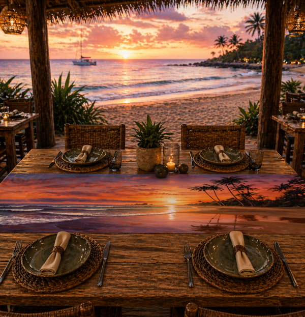 Beach Sunset Table Runner - 180cm x 30cm - Steglio