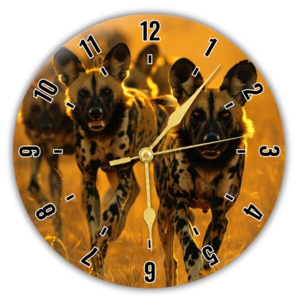African Wild Dog Clock