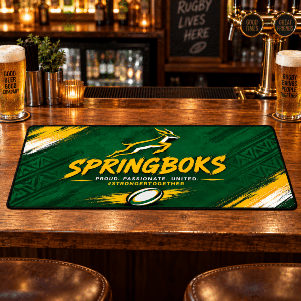 Springboks Rugby - Bar Mat - 80cm x 30cm