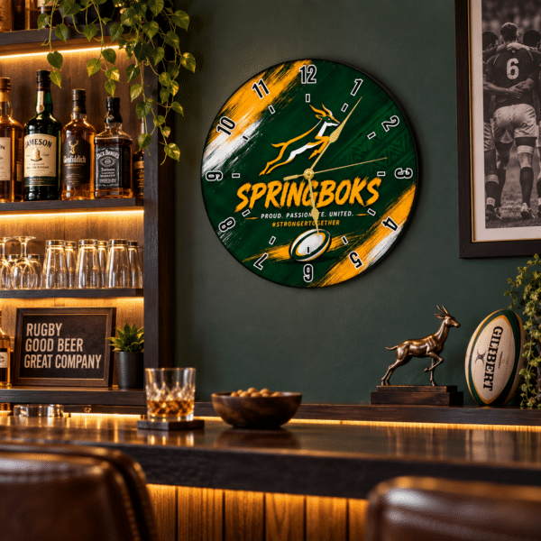 Springboks Rugby Wall Clock - 30cm - Steglio